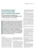 Herausforderungen bei der Umsetzung guter Network Governance
