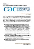 Rückblick 2. Corporate Governance Compliance Strategies – CGC 2013