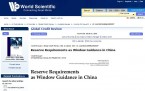 Reserve Requirements as window guidance in  China