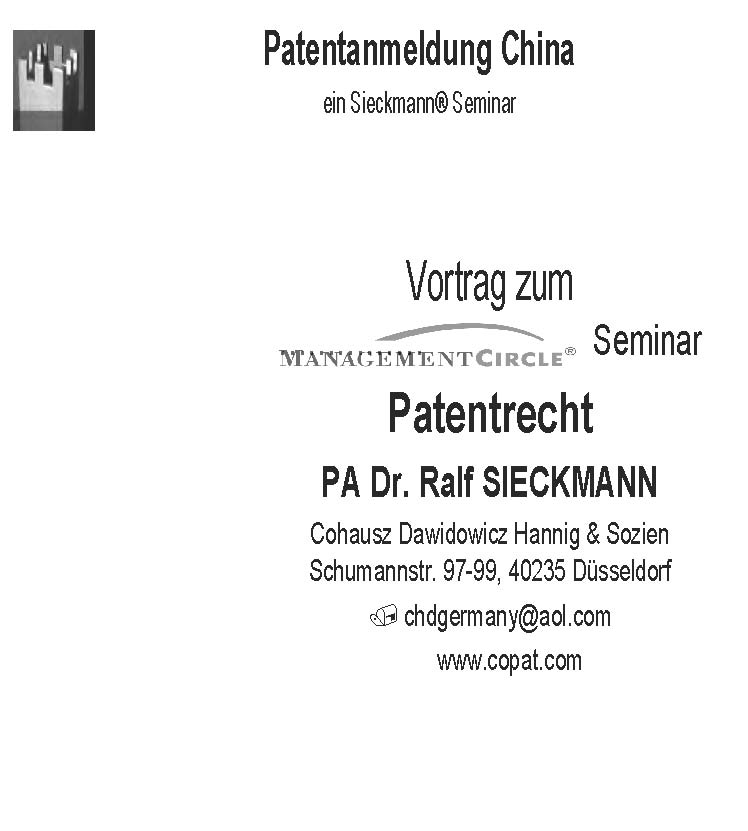 Cover zu 7 Patentanmeldung in China