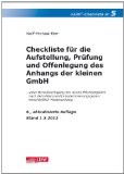 Checkliste für die Aufstellung, Prüfung und Offenlegung des Anhangs der kleinen GmbH