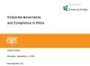 Corporate Governance and Compliance in China